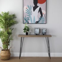 White hairpin store console table